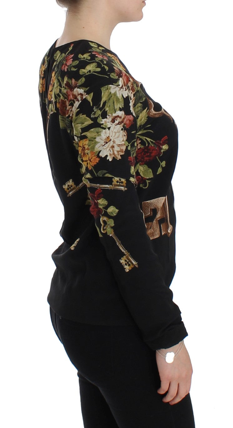 Dolce & Gabbana Black Long Sleeve T-Shirt for Women side view