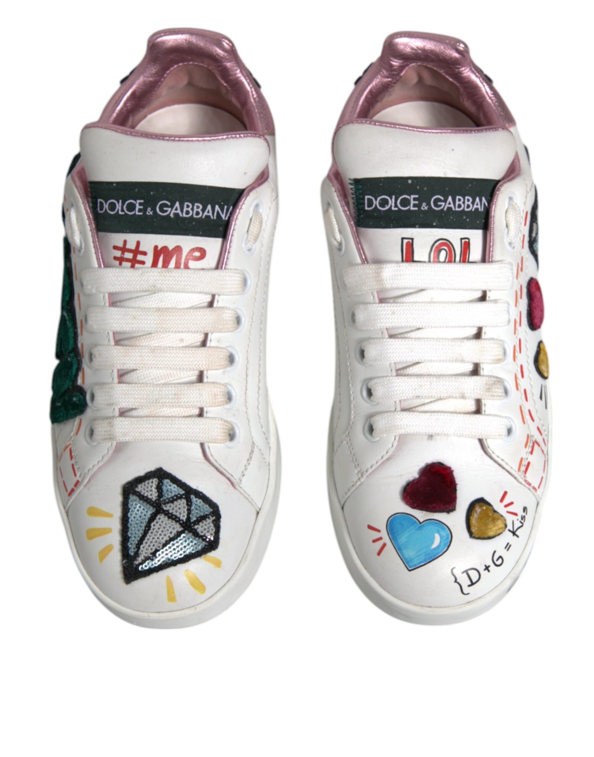 Dolce & Gabbana White Low Top Sneakers for Women detail view
