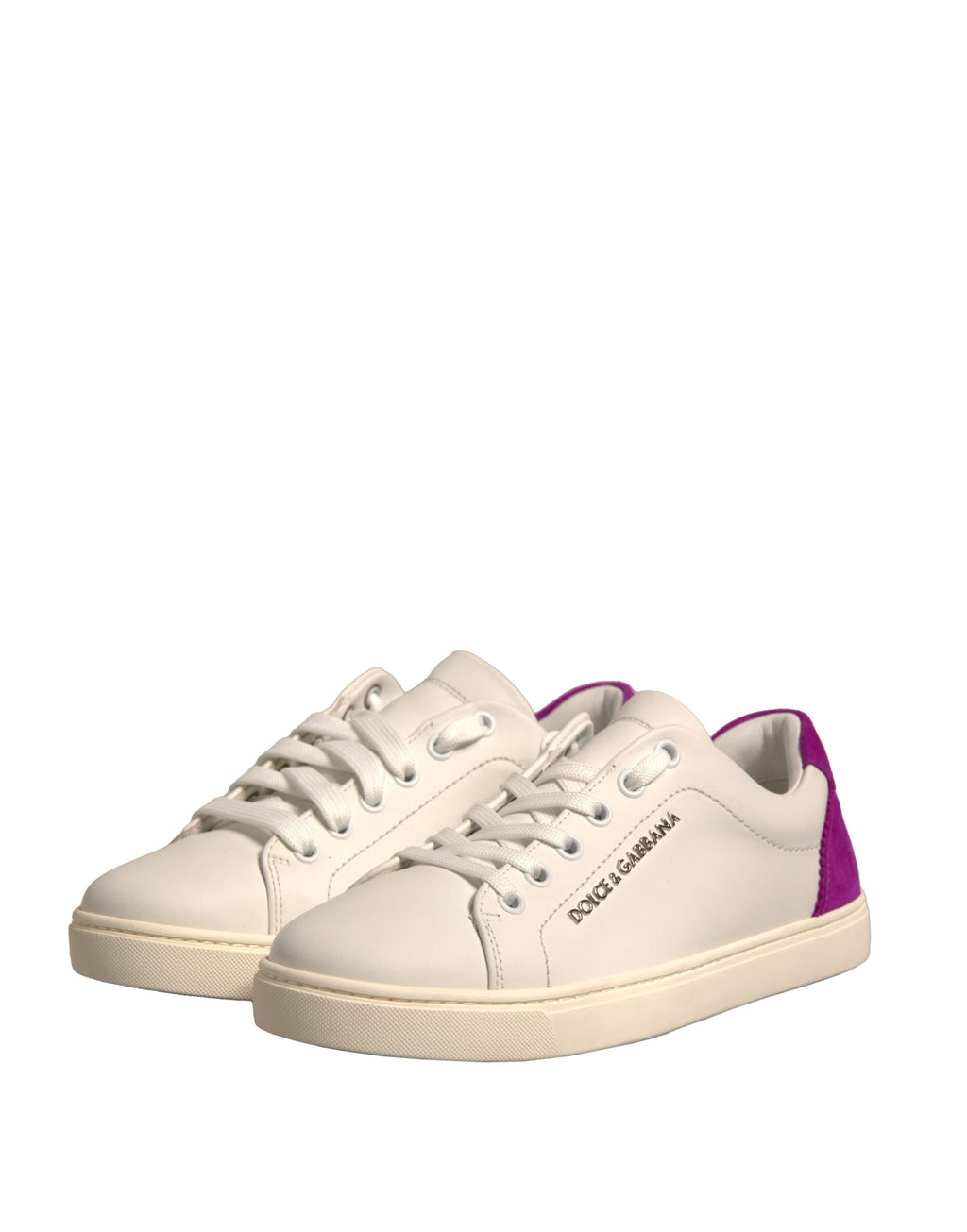 Dolce & Gabbana White Low Top Sneakers for Women side view