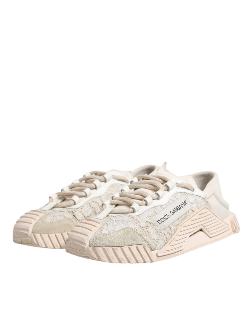 Dolce & Gabbana White Low Top Sneakers for Women side view
