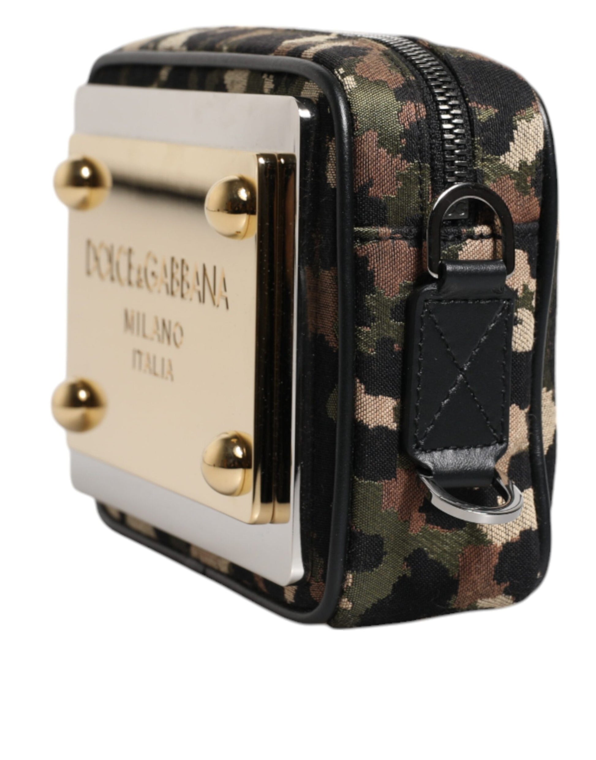 Dolce &amp; Gabbana – Mehrfarbige Umhängetasche aus Jacquard mit DG-Logo und Leopardenmuster