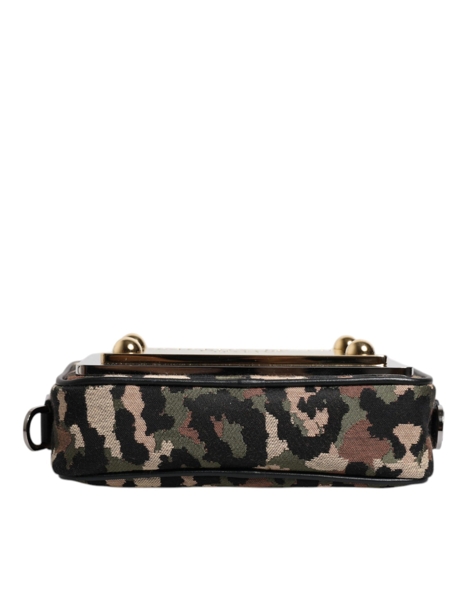 Dolce &amp; Gabbana – Mehrfarbige Umhängetasche aus Jacquard mit DG-Logo und Leopardenmuster