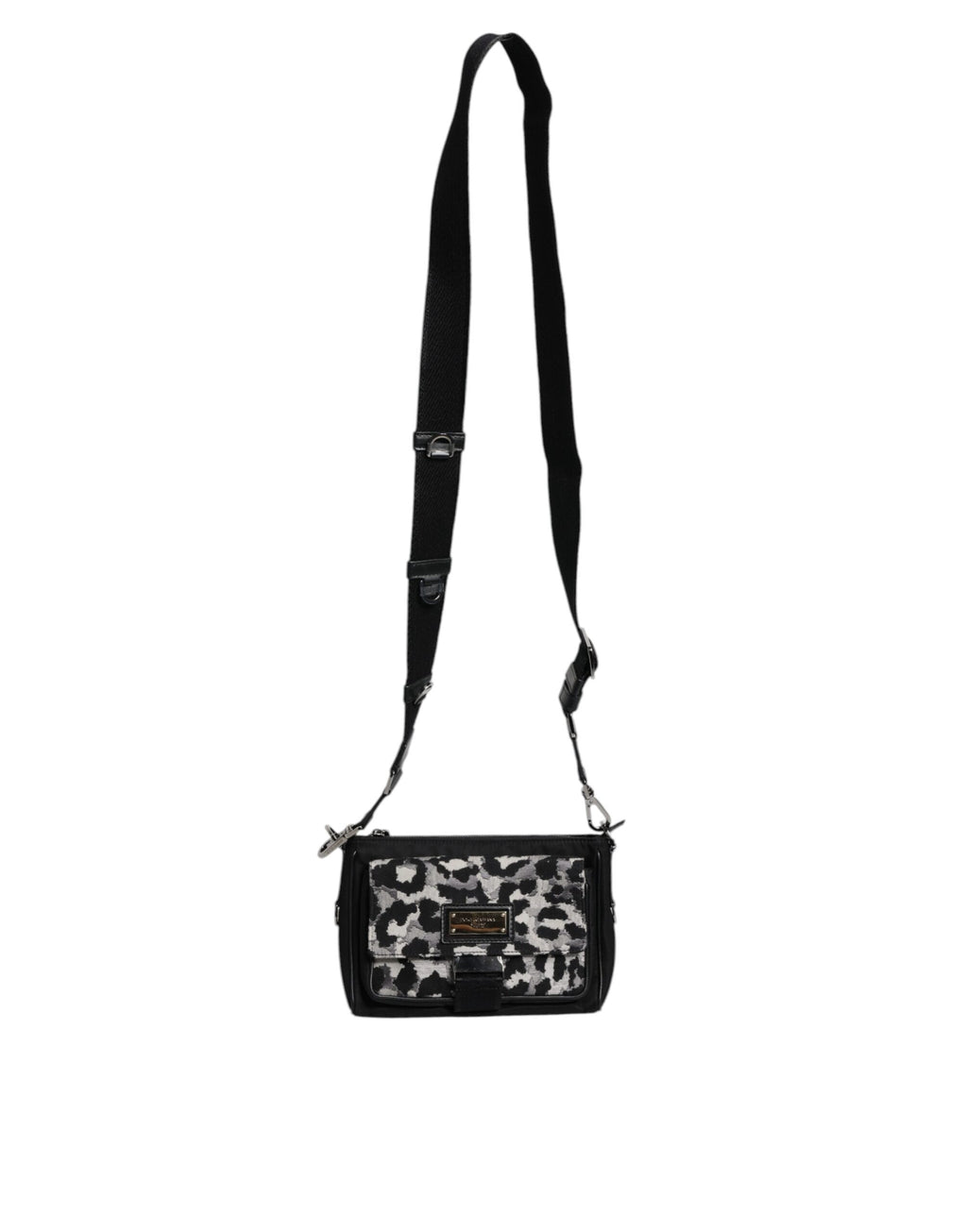 Dolce &amp; Gabbana – Mehrfarbige Umhängetasche aus Jacquard mit Leopardenmuster