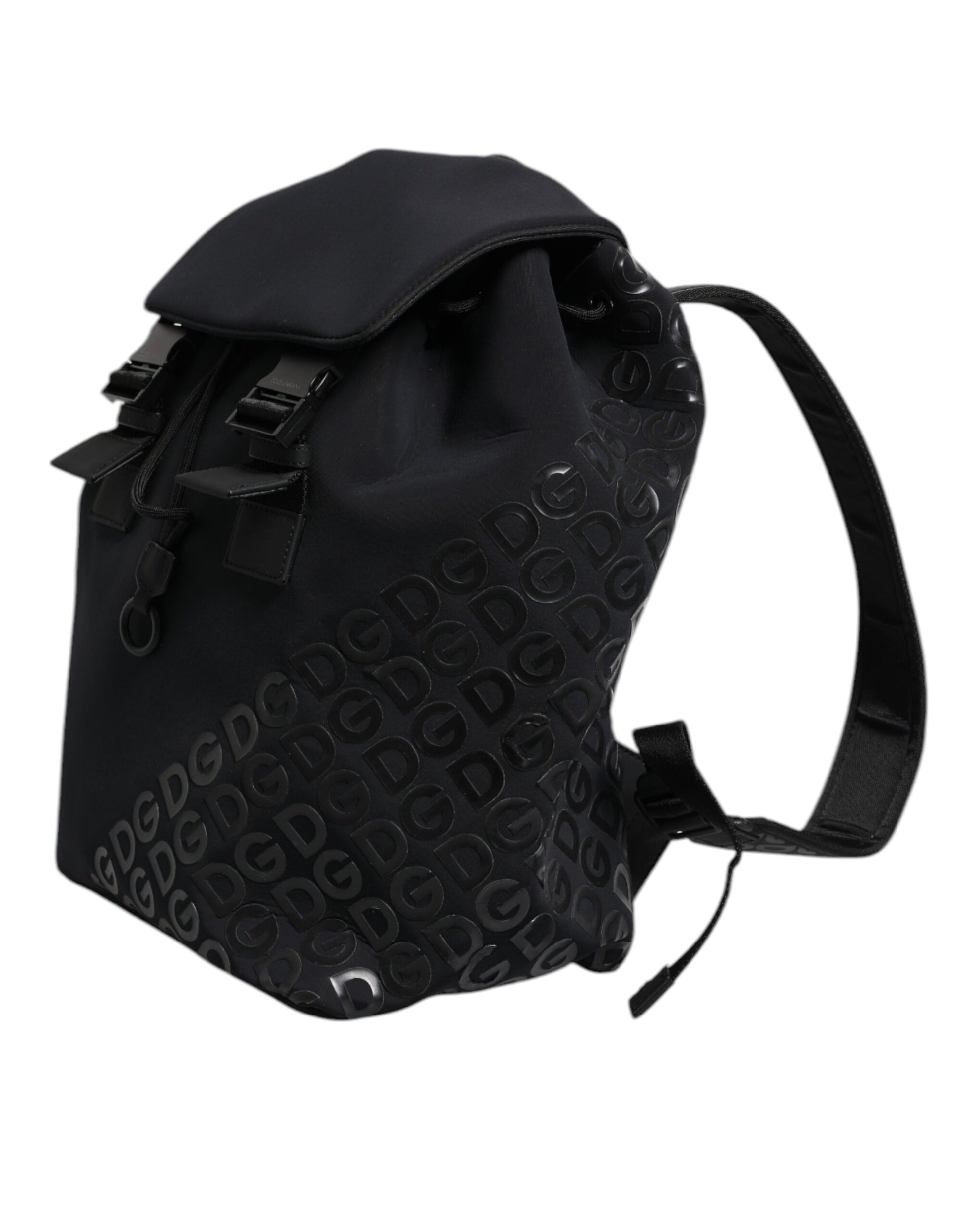Sac à dos d'école Dolce & Gabbana noir en néoprène et nylon avec logo DG