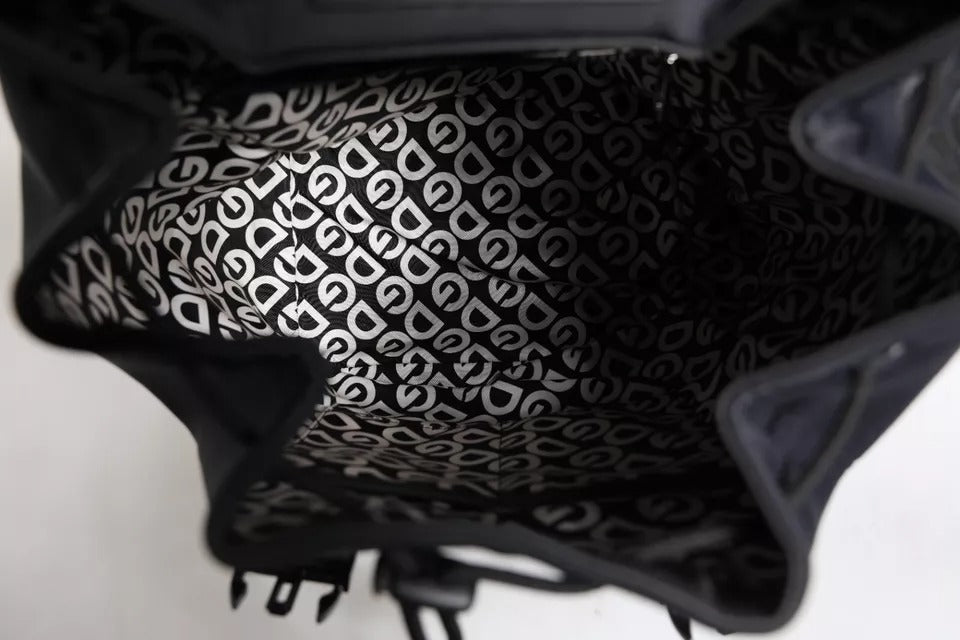 Sac à dos d'école Dolce & Gabbana noir en néoprène et nylon avec logo DG
