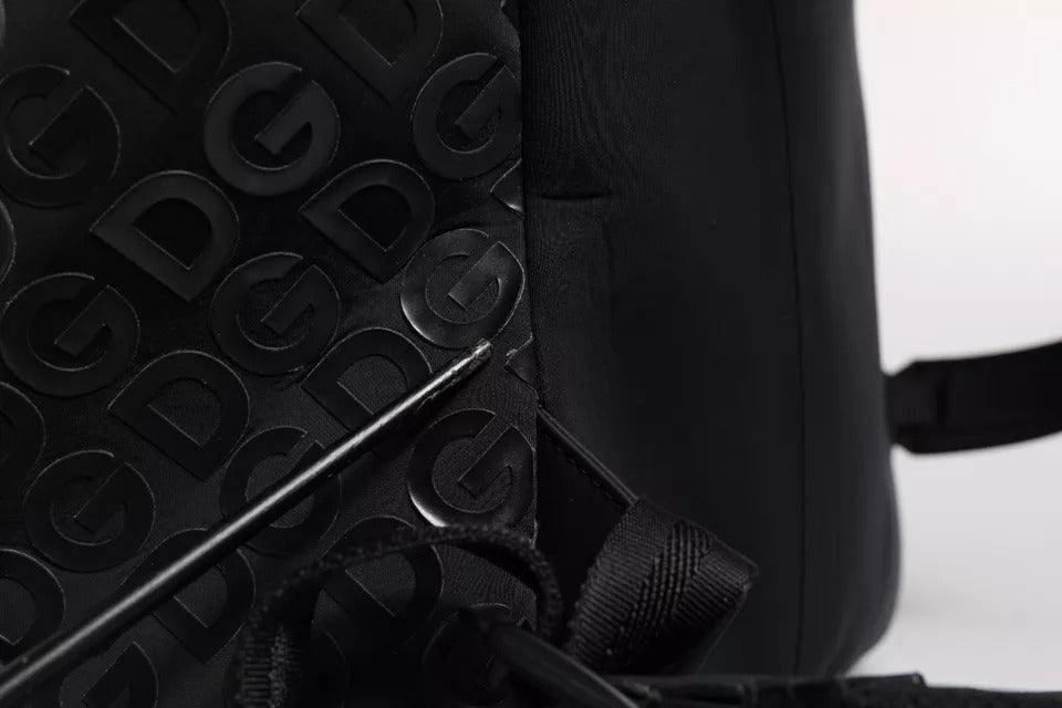 Sac à dos d'école Dolce & Gabbana noir en néoprène et nylon avec logo DG
