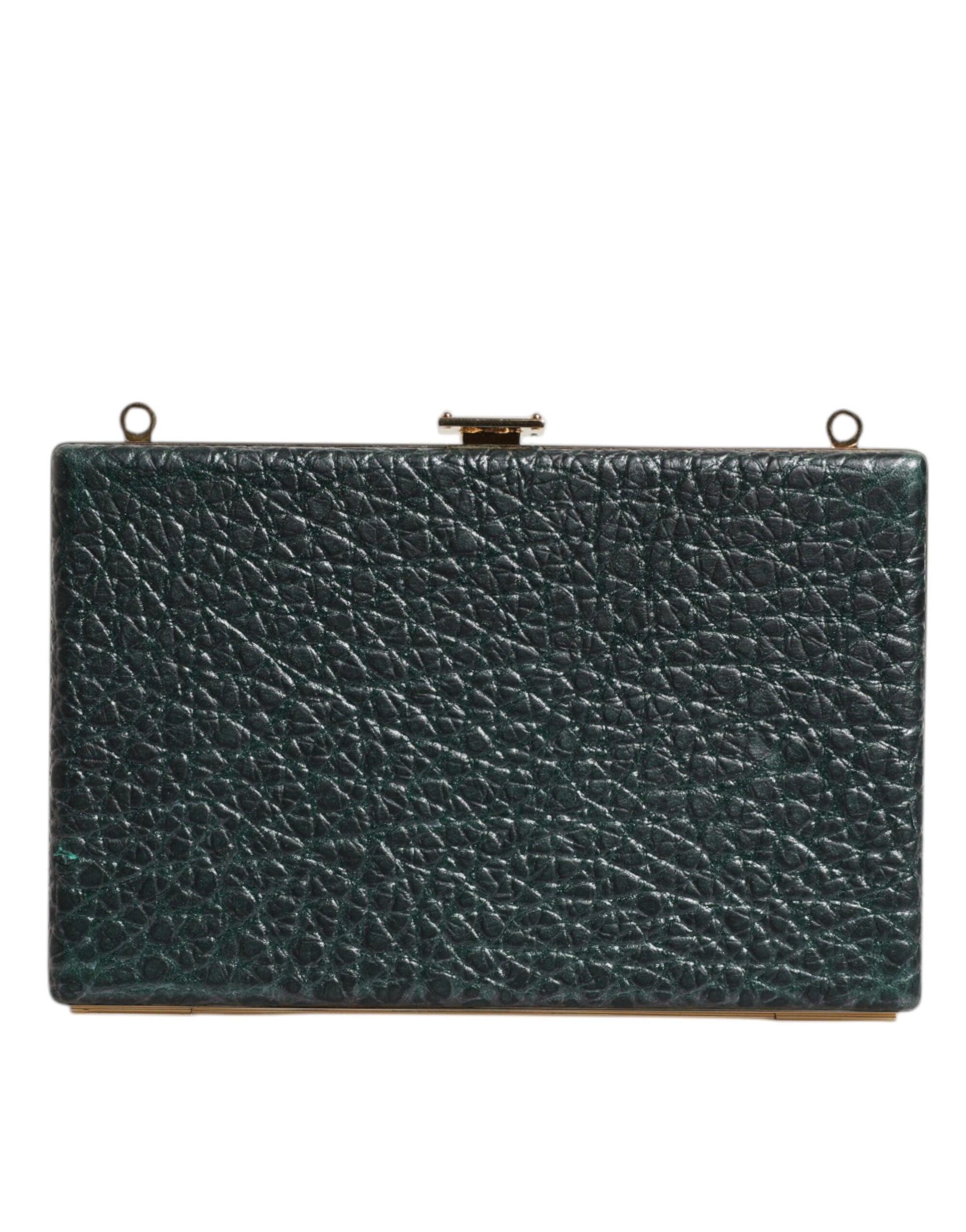 Pochette de soirée Dolce & Gabbana en cuir noir avec bandoulière