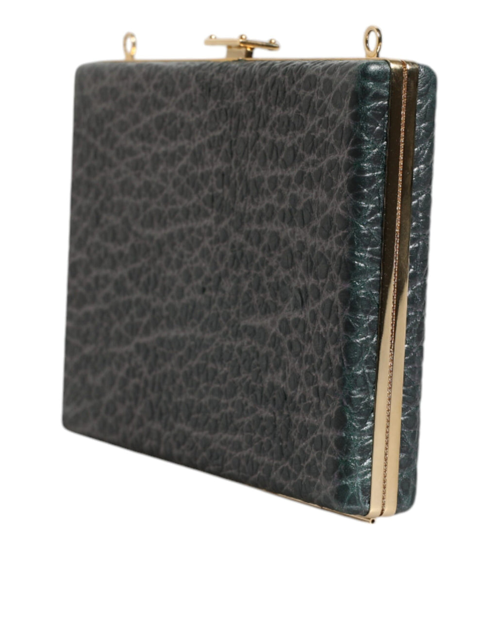 Pochette de soirée Dolce & Gabbana en cuir noir avec bandoulière