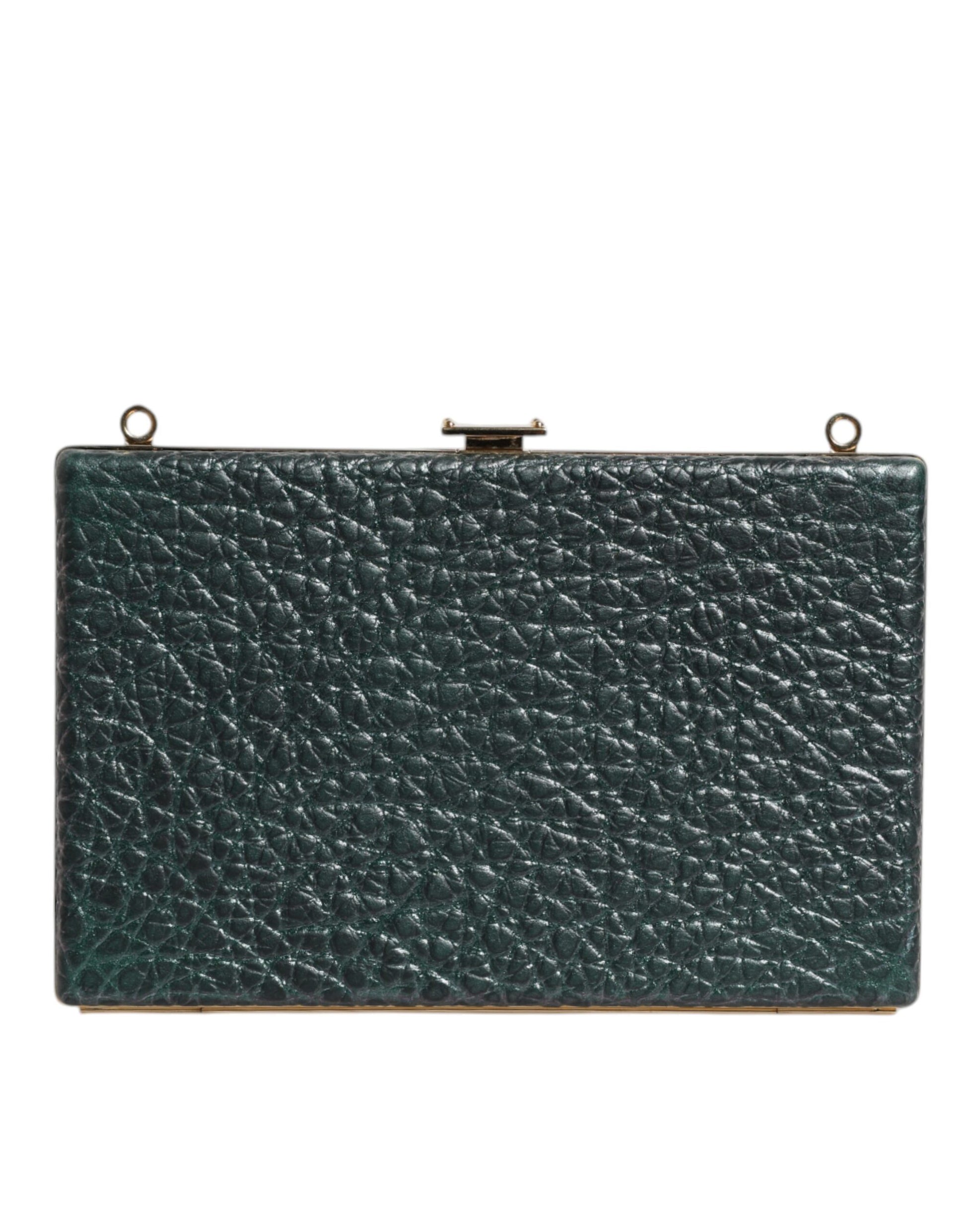 Pochette de soirée Dolce & Gabbana en cuir noir avec bandoulière