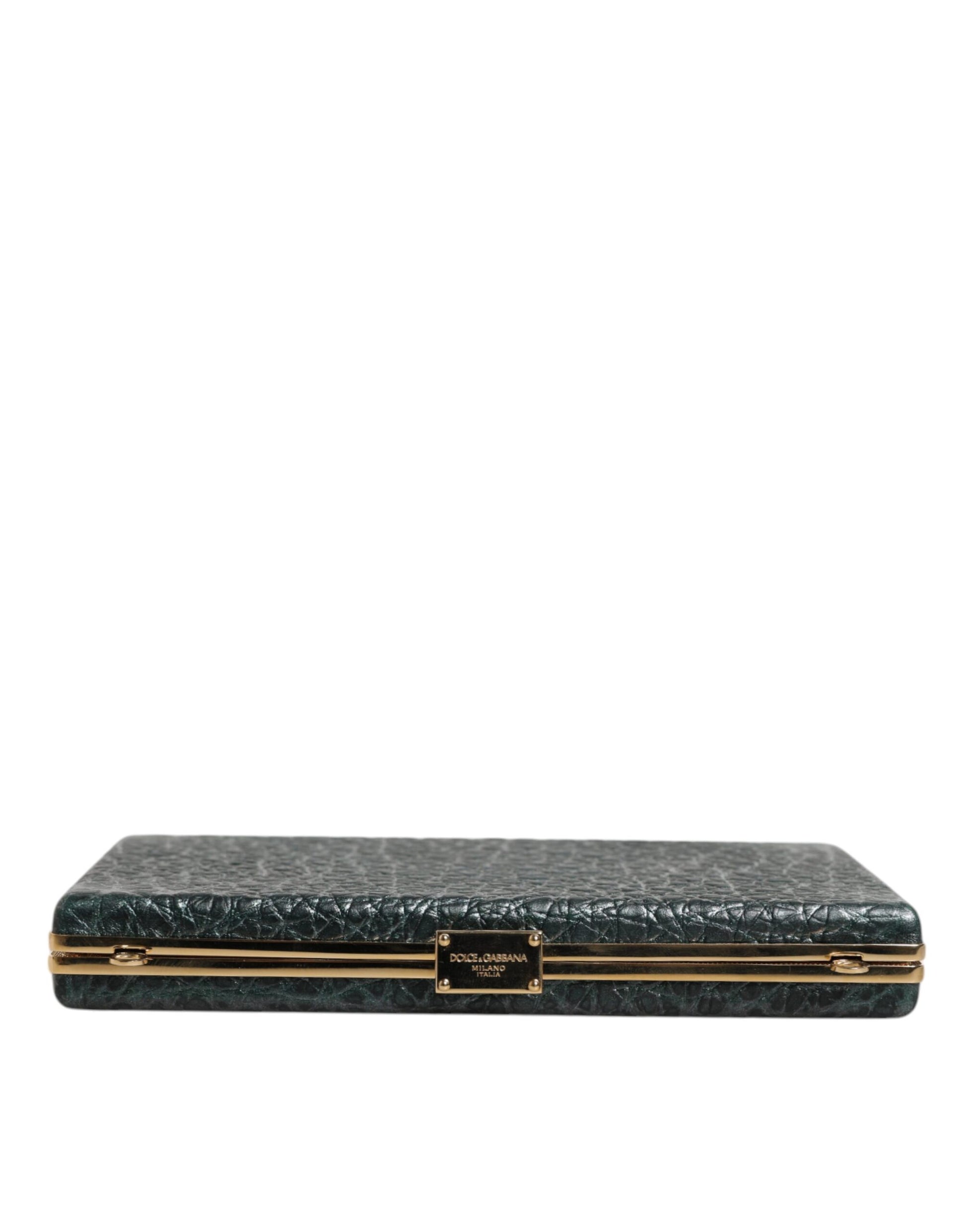 Pochette de soirée Dolce & Gabbana en cuir noir avec bandoulière