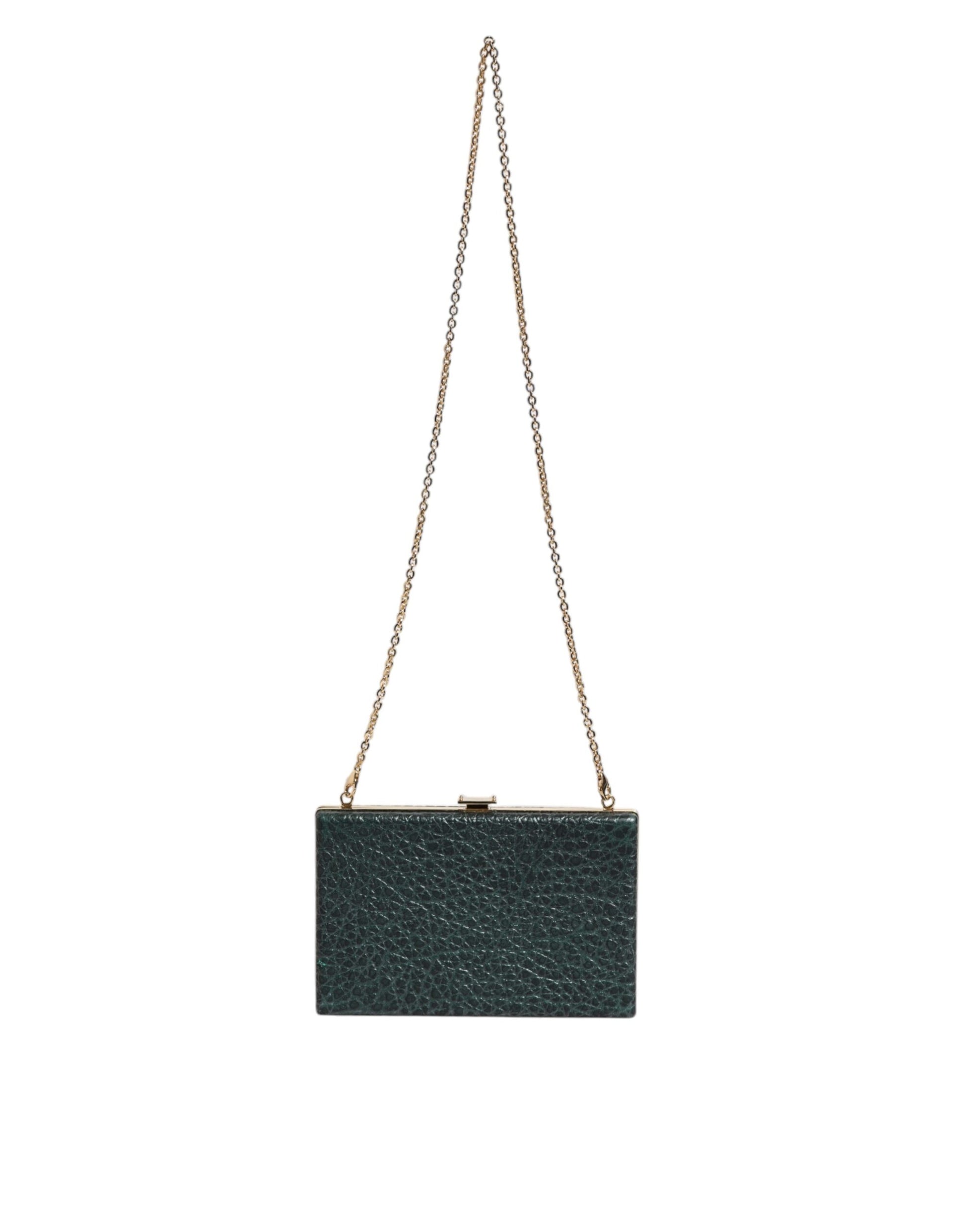 Pochette de soirée Dolce & Gabbana en cuir noir avec bandoulière