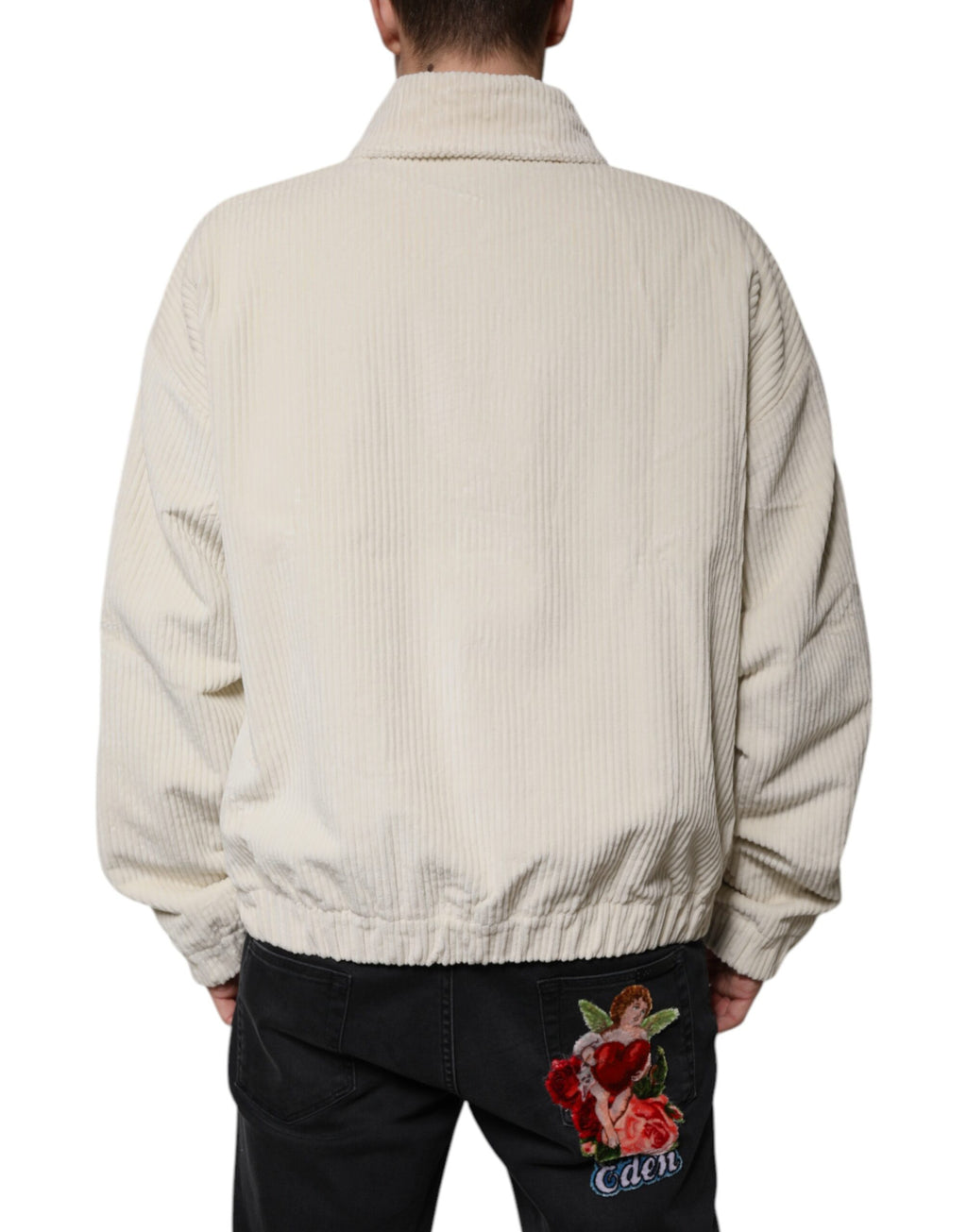 Dolce & Gabbana Beige Full Length Jacket for Men side view