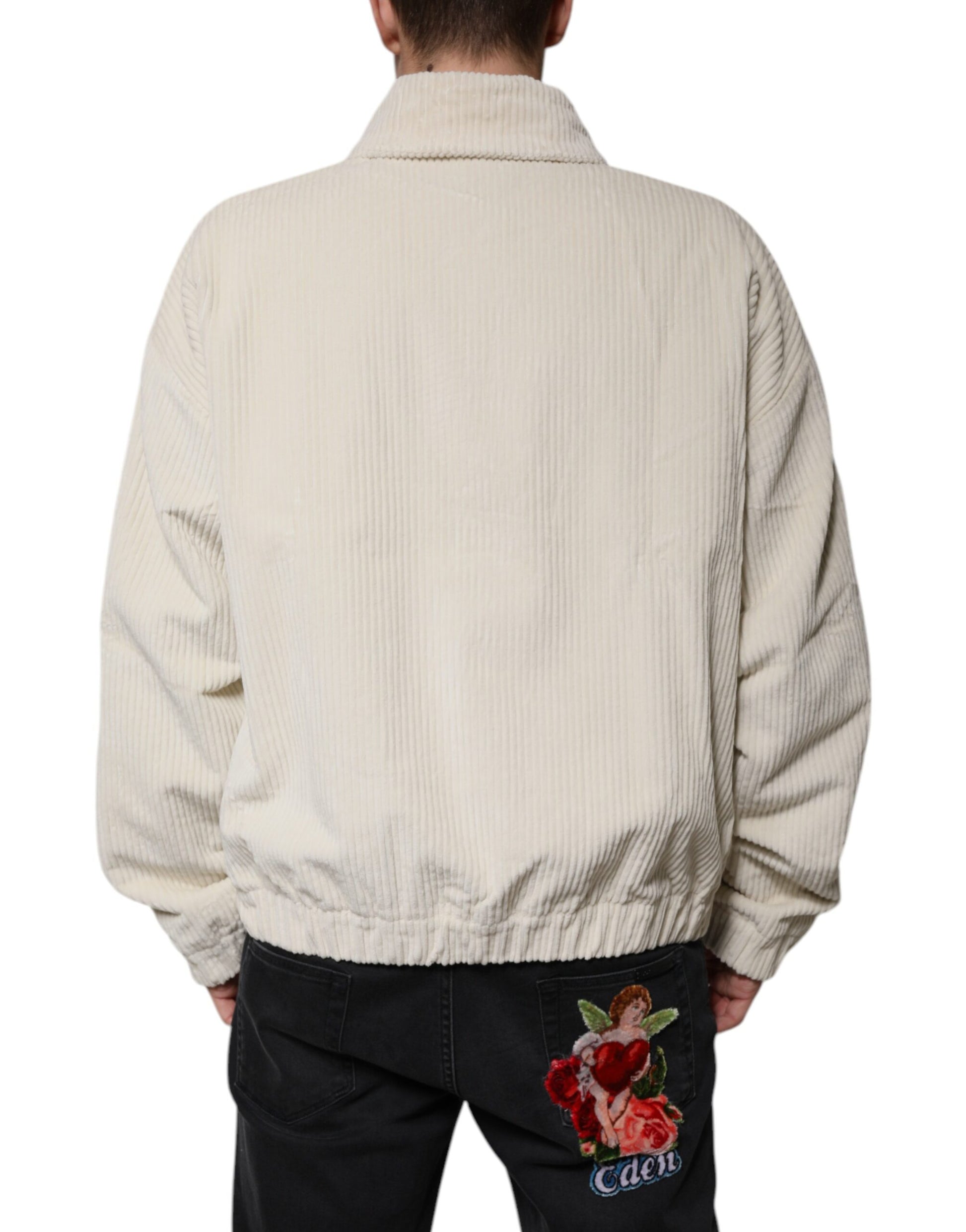 Dolce & Gabbana Beige Full Length Jacket for Men side view