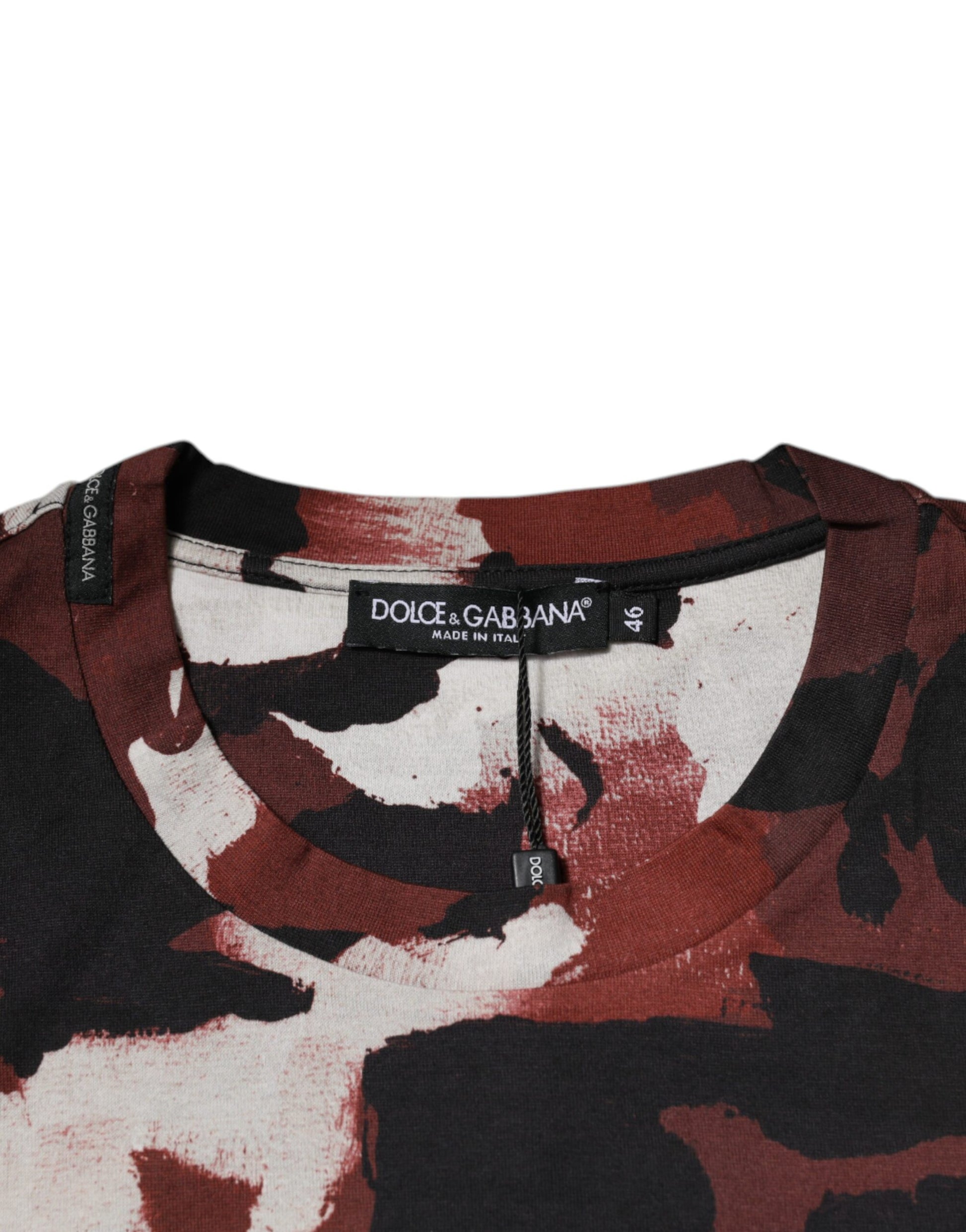 T-shirt col rond camouflage multicolore Dolce & Gabbana