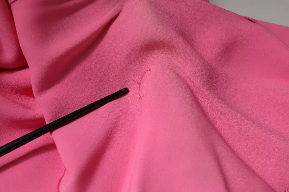 Dondup Pink Viscose Short Sleeves Backless Sheath Mini Dress