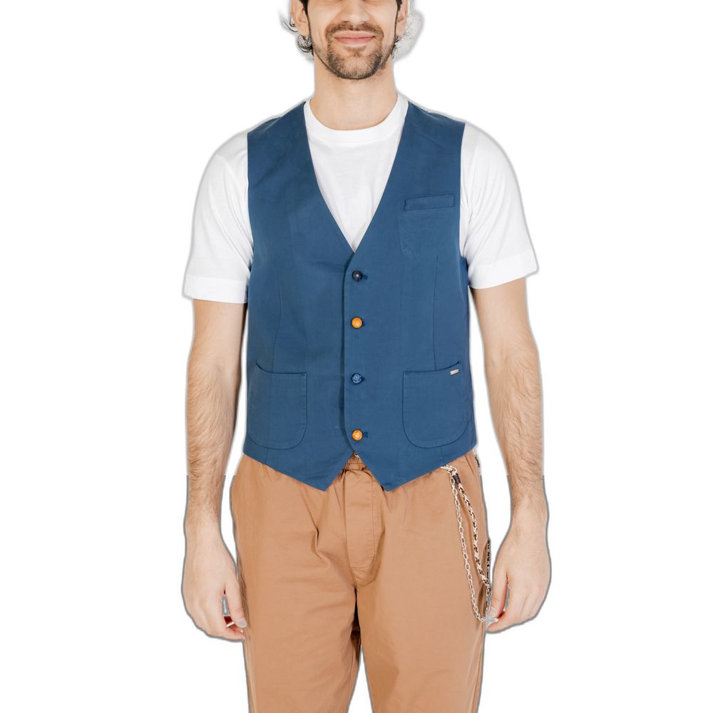 Gilet Gianni Lupo en Coton Bleu