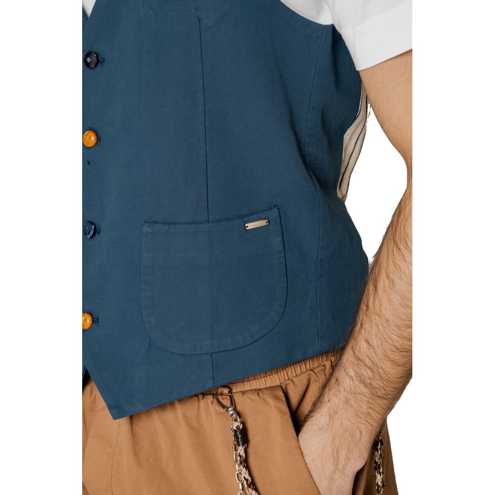 Gilet Gianni Lupo en Coton Bleu