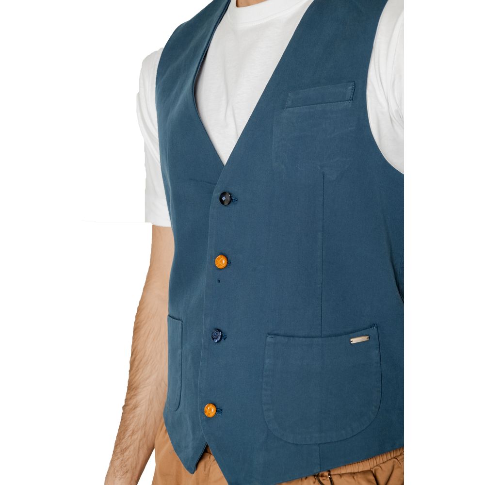 Gilet Gianni Lupo en Coton Bleu