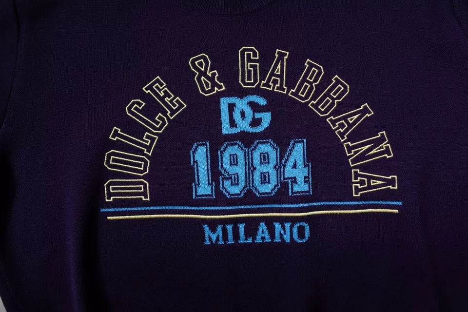 Pull en molleton ras du cou Dolce & Gabbana Blue 1984 Milano