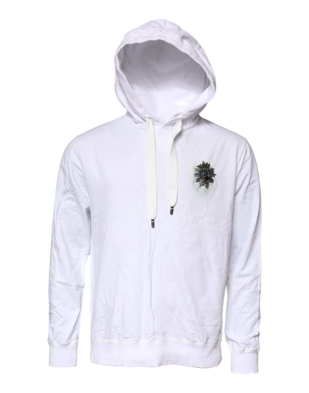 Dolce & Gabbana Sweat-shirt à capuche en coton blanc