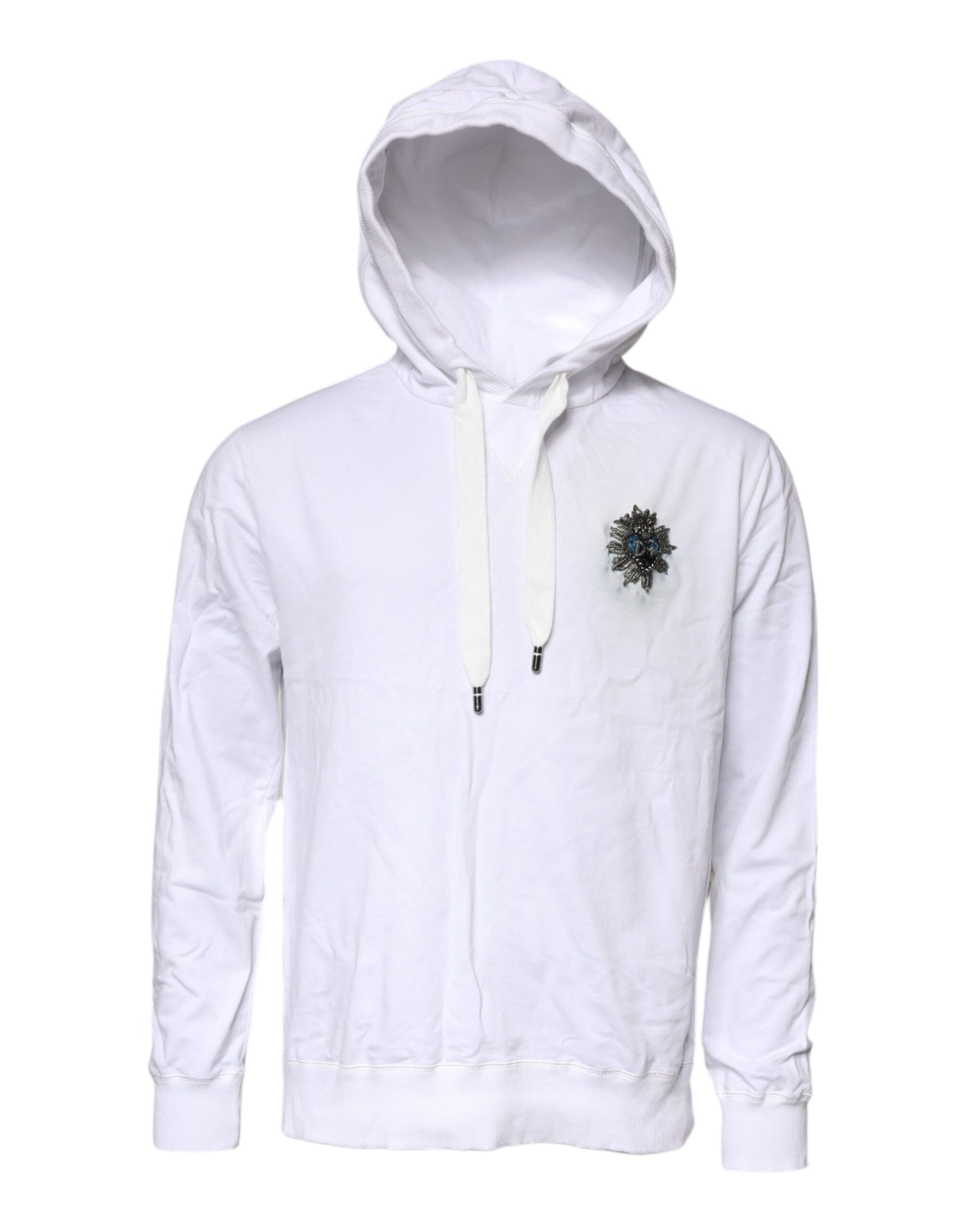 Dolce & Gabbana Sweat-shirt à capuche en coton blanc