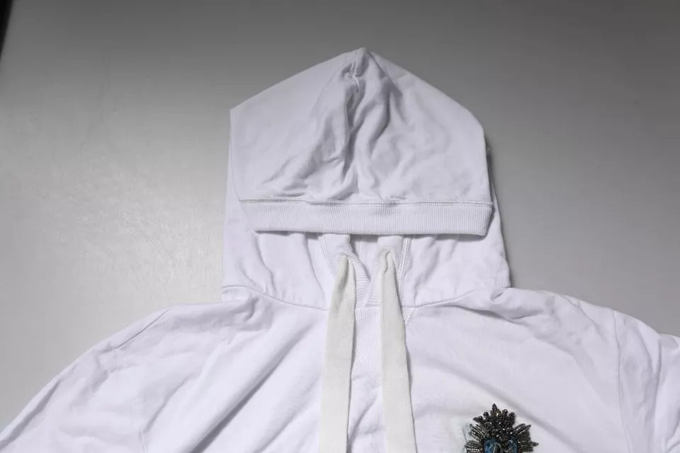 Dolce & Gabbana Sweat-shirt à capuche en coton blanc