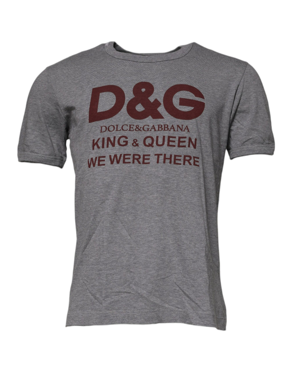 T-shirt col rond en coton gris à logo imprimé Dolce & Gabbana pour homme