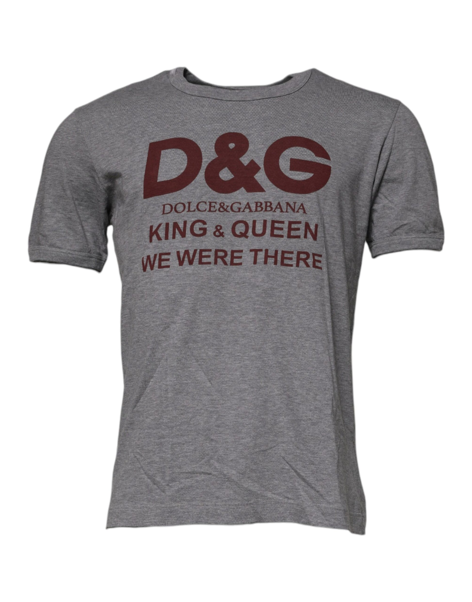 T-shirt col rond en coton gris à logo imprimé Dolce & Gabbana pour homme
