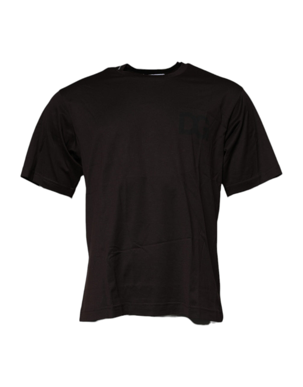 T-shirt Dolce & Gabbana en coton à col rond et logo, marron foncé
