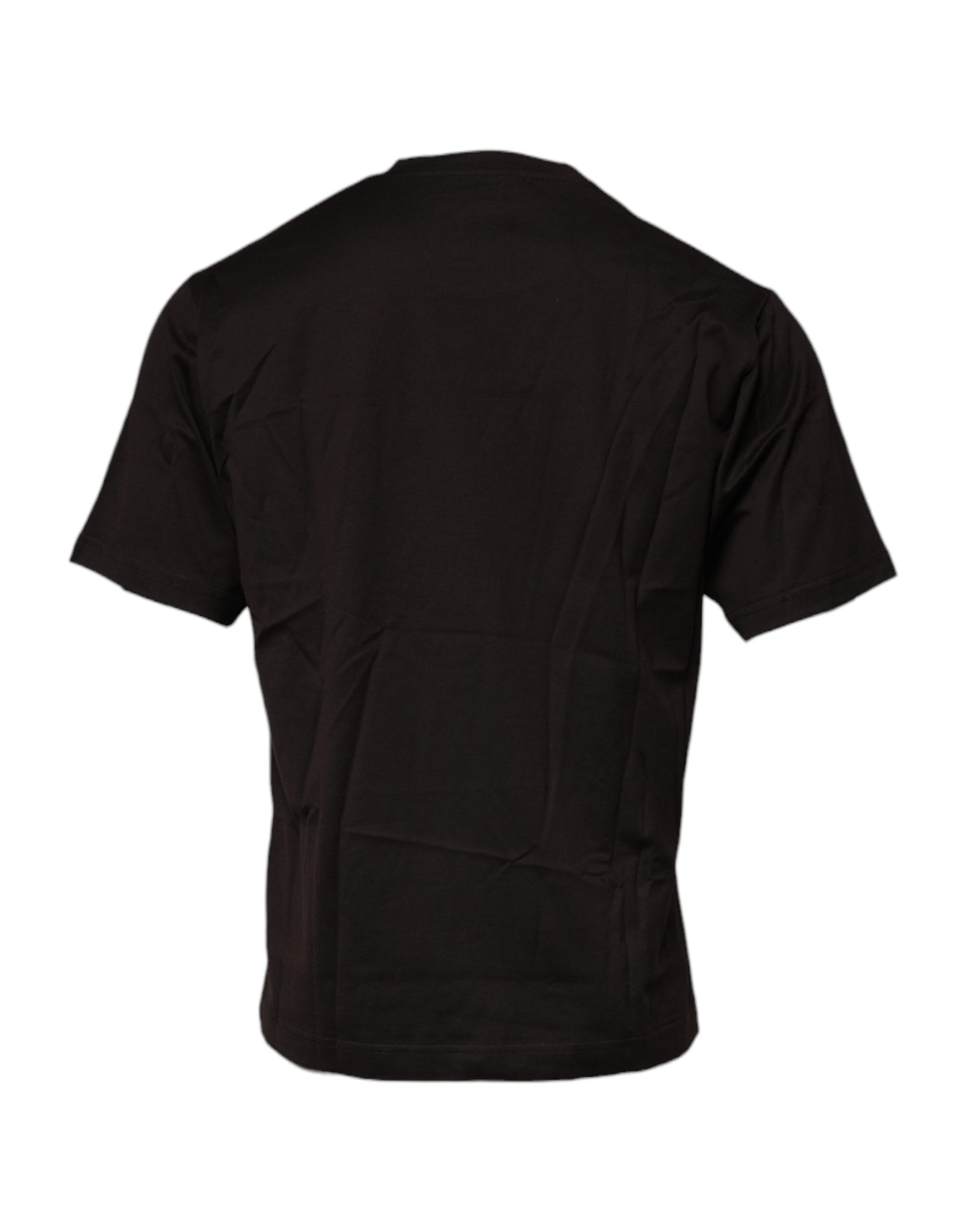 T-shirt Dolce & Gabbana en coton à col rond et logo, marron foncé