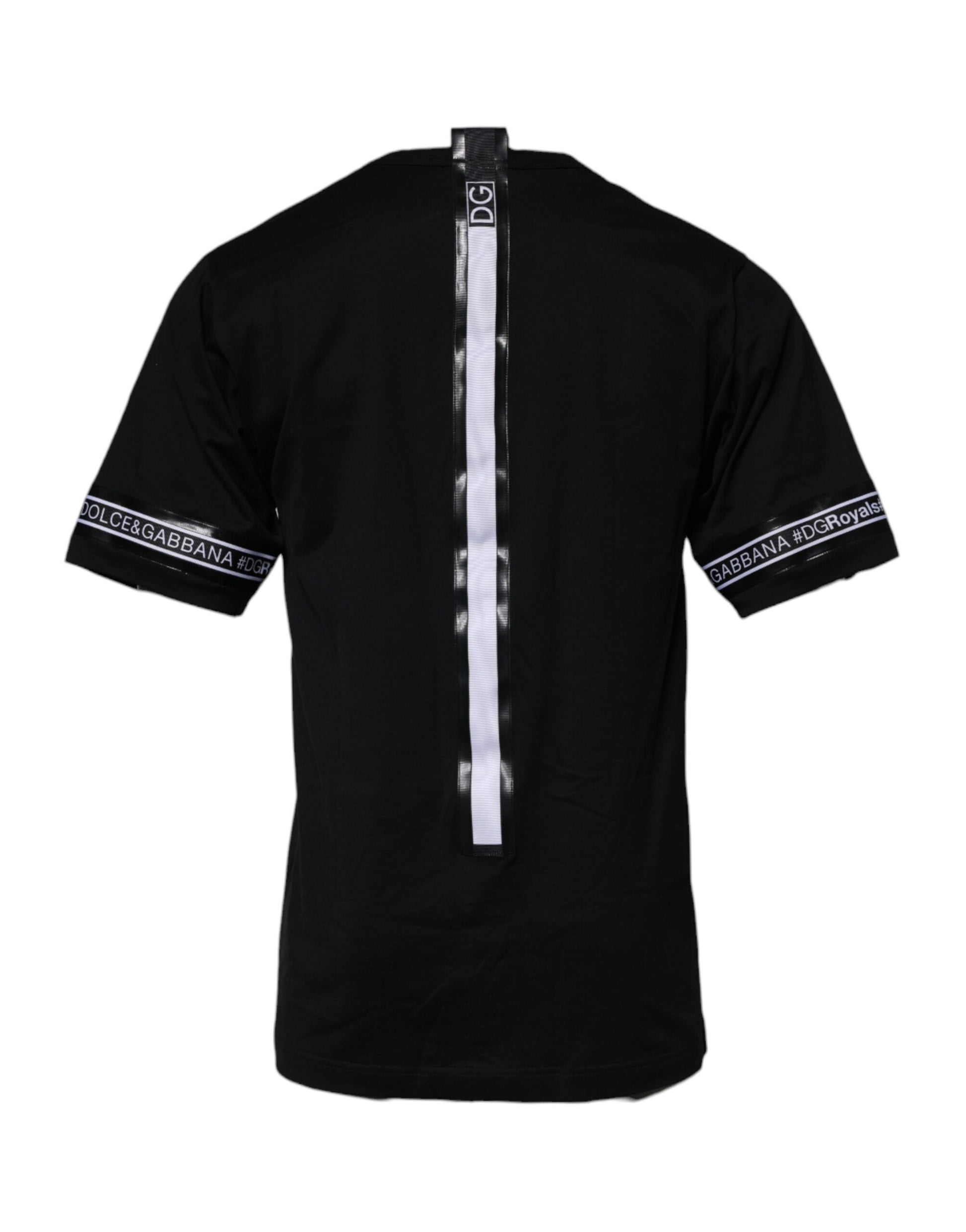 T-shirt à col rond en coton noir Dolce & Gabbana #DGMILLENNIALS