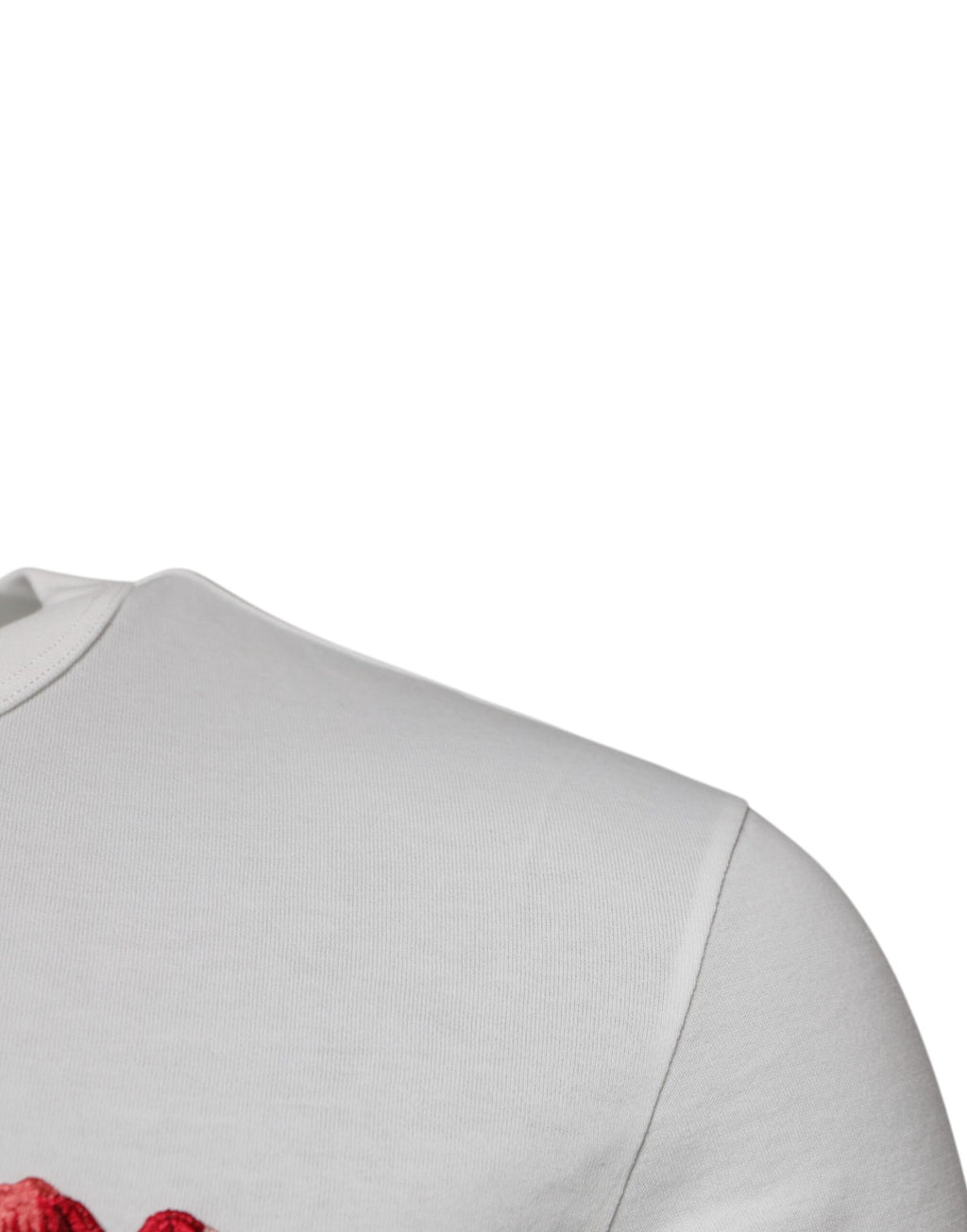 T-shirt Dolce & Gabbana en Coton Blanc à Col Rond avec Logo Fleuri