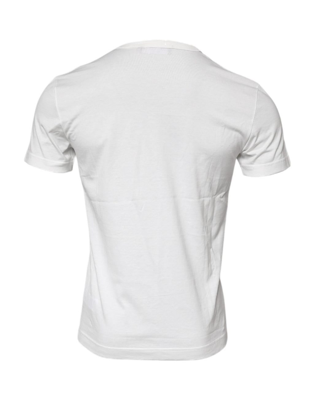 T-shirt Dolce & Gabbana en Coton Blanc à Col Rond avec Logo Fleuri