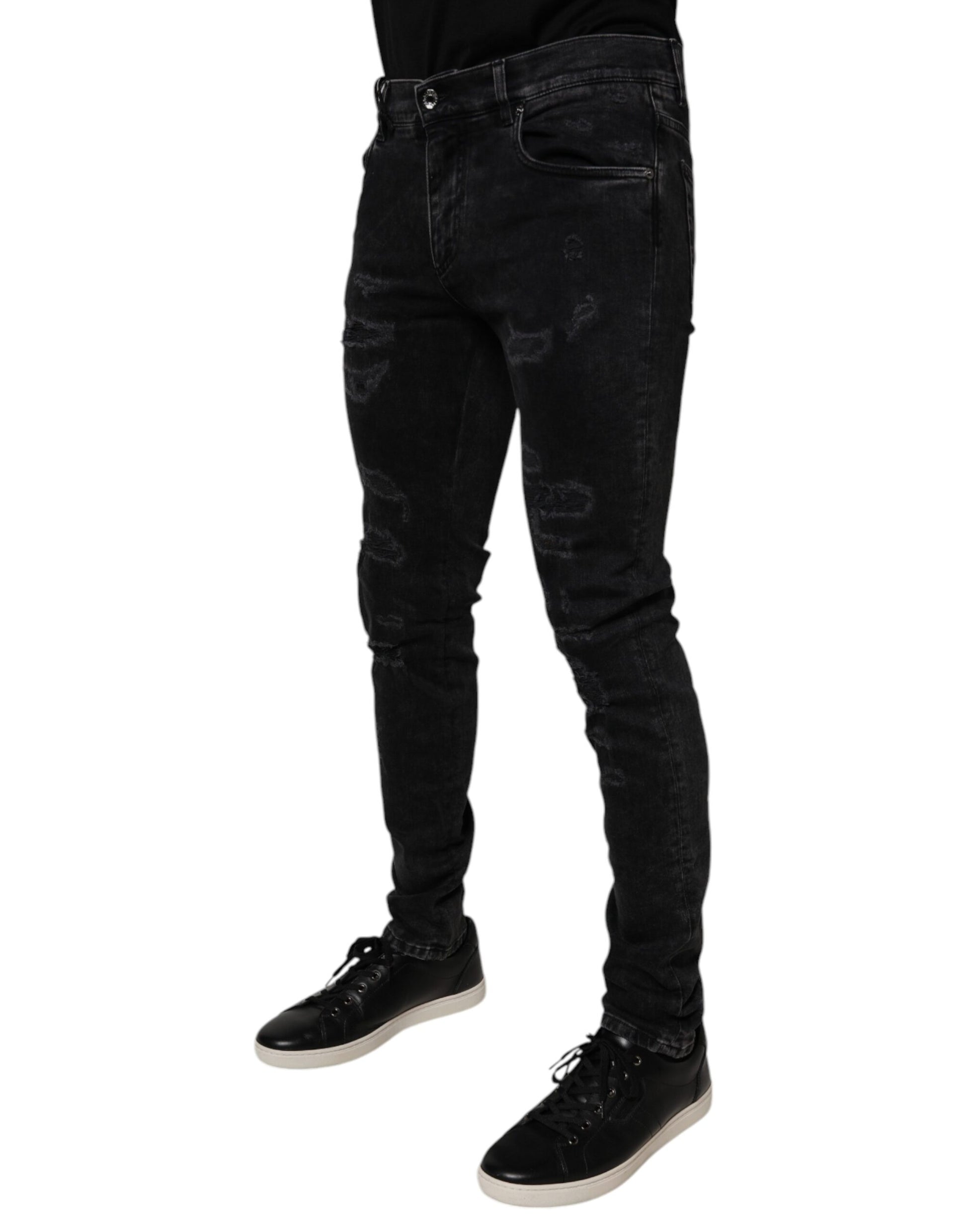 Dolce & Gabbana Black Skinny Jeans for Men detail view