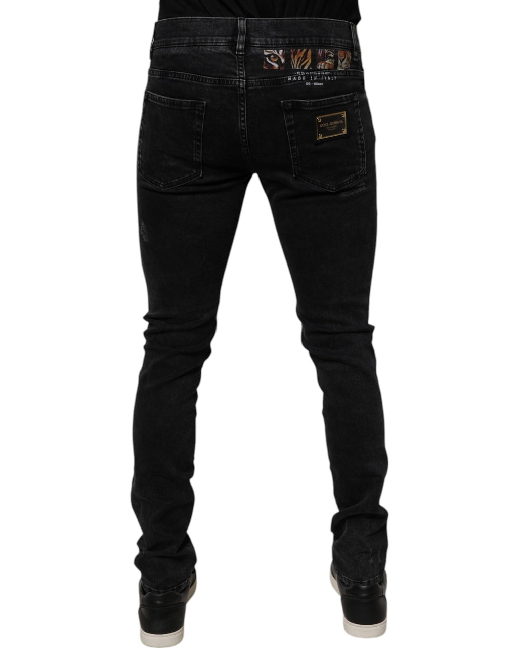 Dolce & Gabbana Black Skinny Jeans for Men side view