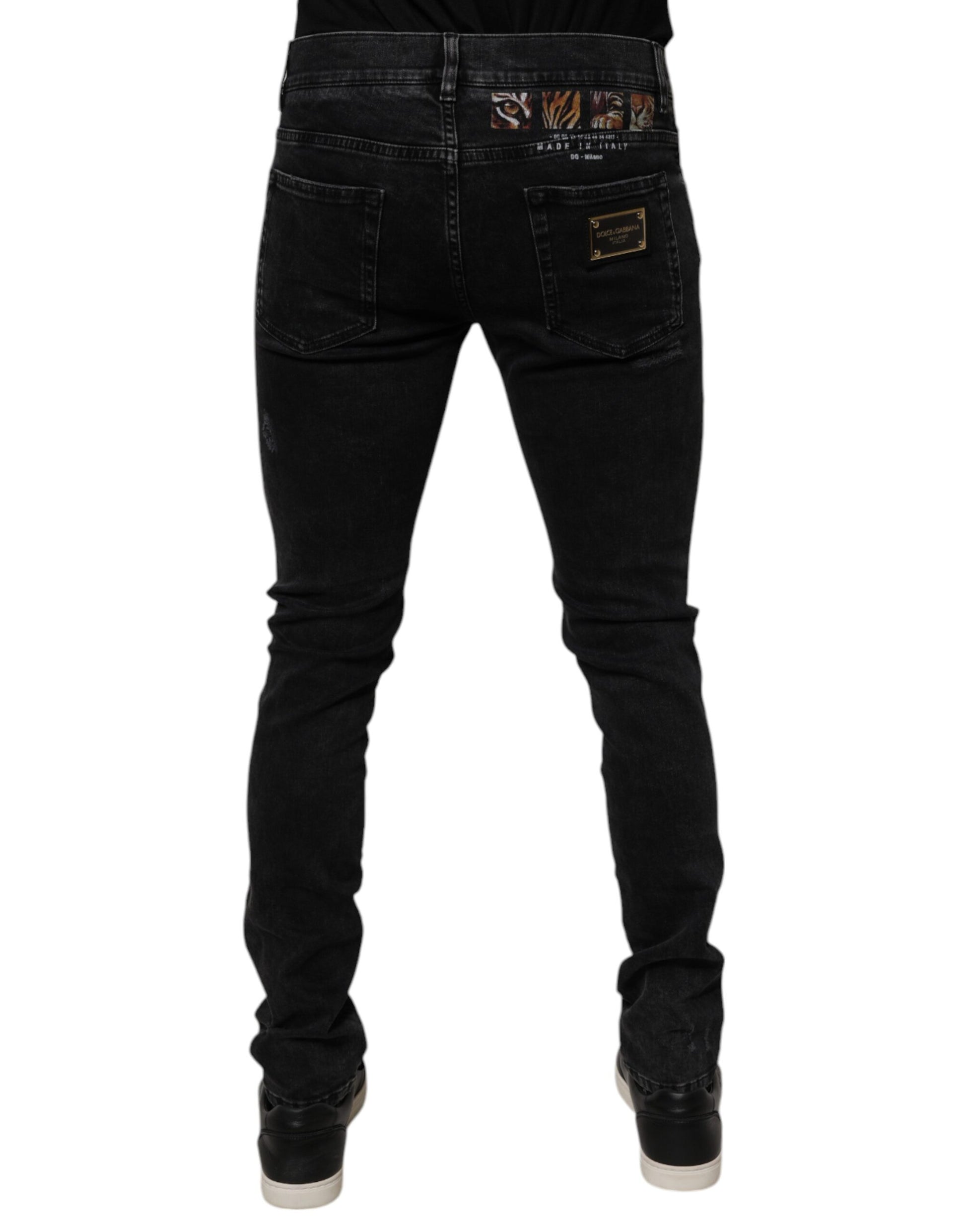 Dolce & Gabbana Black Skinny Jeans for Men side view