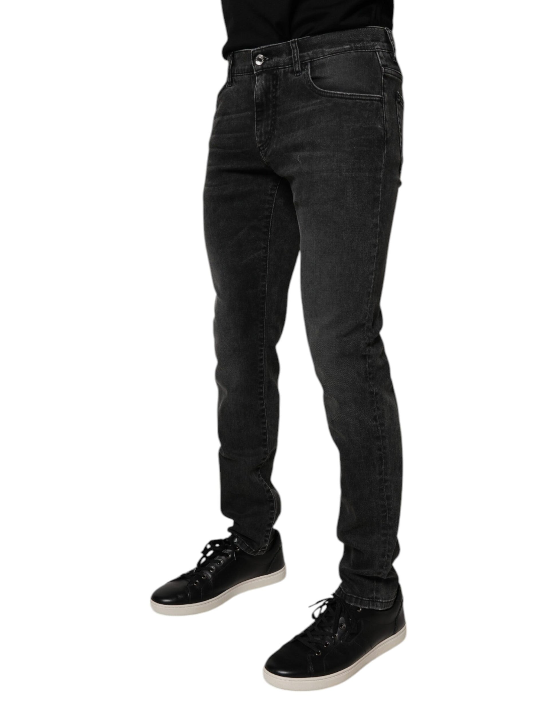 Dolce & Gabbana Black Skinny Jeans for Men detail view