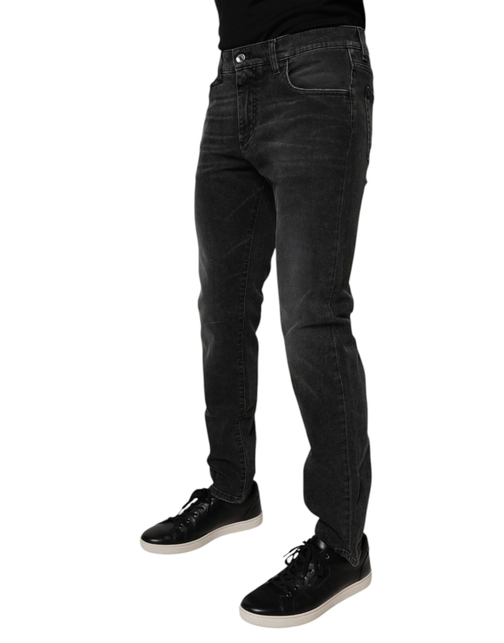 Dolce & Gabbana Black Skinny Jeans for Men detail view