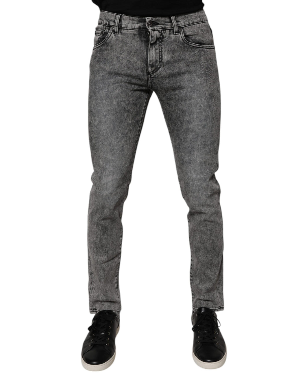 Jean en jean slim Dolce & Gabbana gris foncé en coton lavé