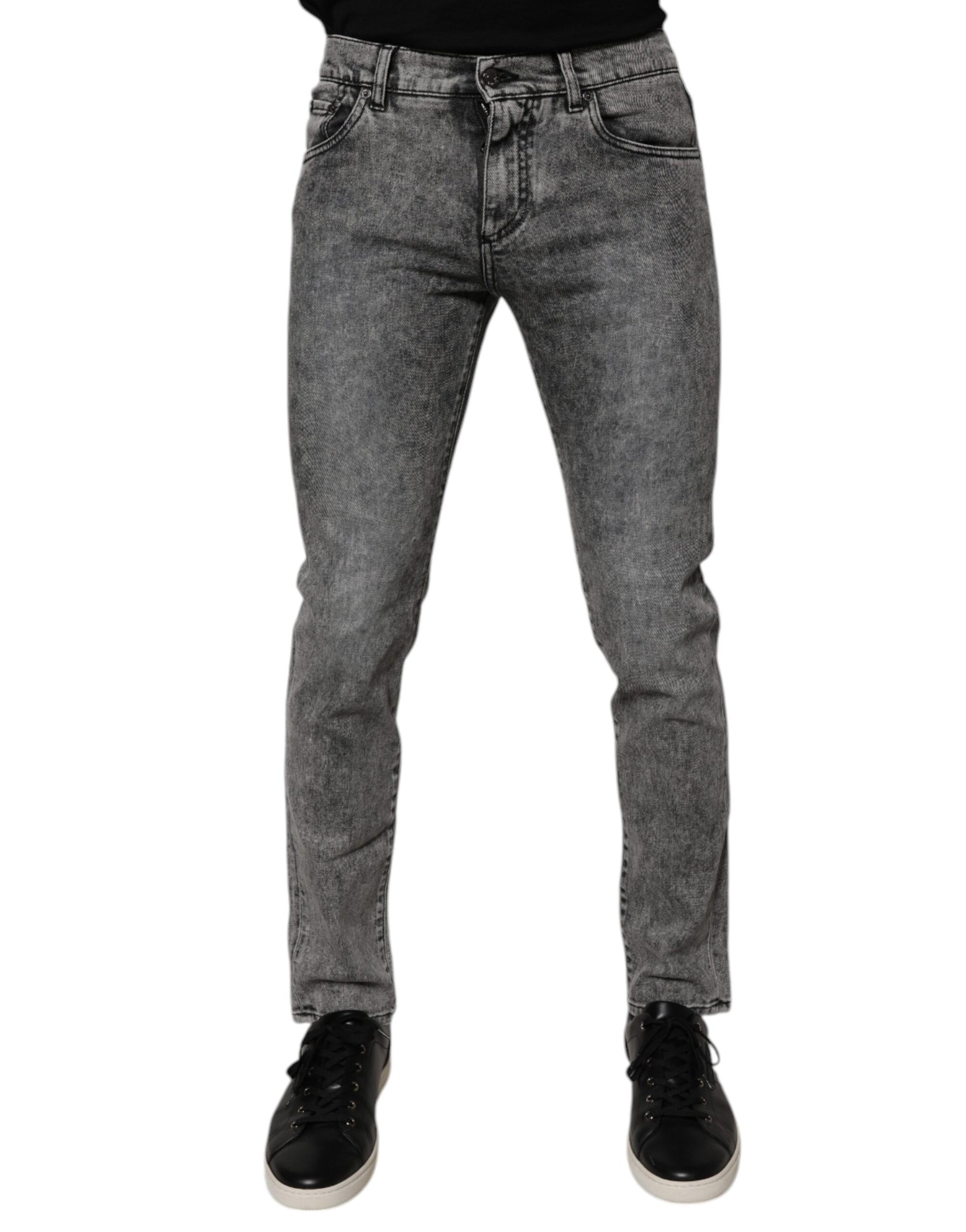 Jean en jean slim Dolce & Gabbana gris foncé en coton lavé