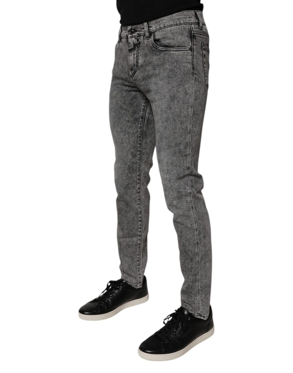 Jean en jean slim Dolce & Gabbana gris foncé en coton lavé