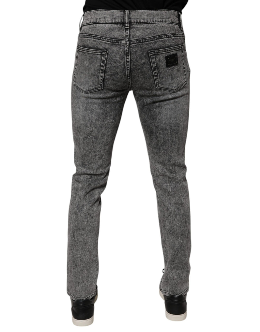 Jean en jean slim Dolce & Gabbana gris foncé en coton lavé