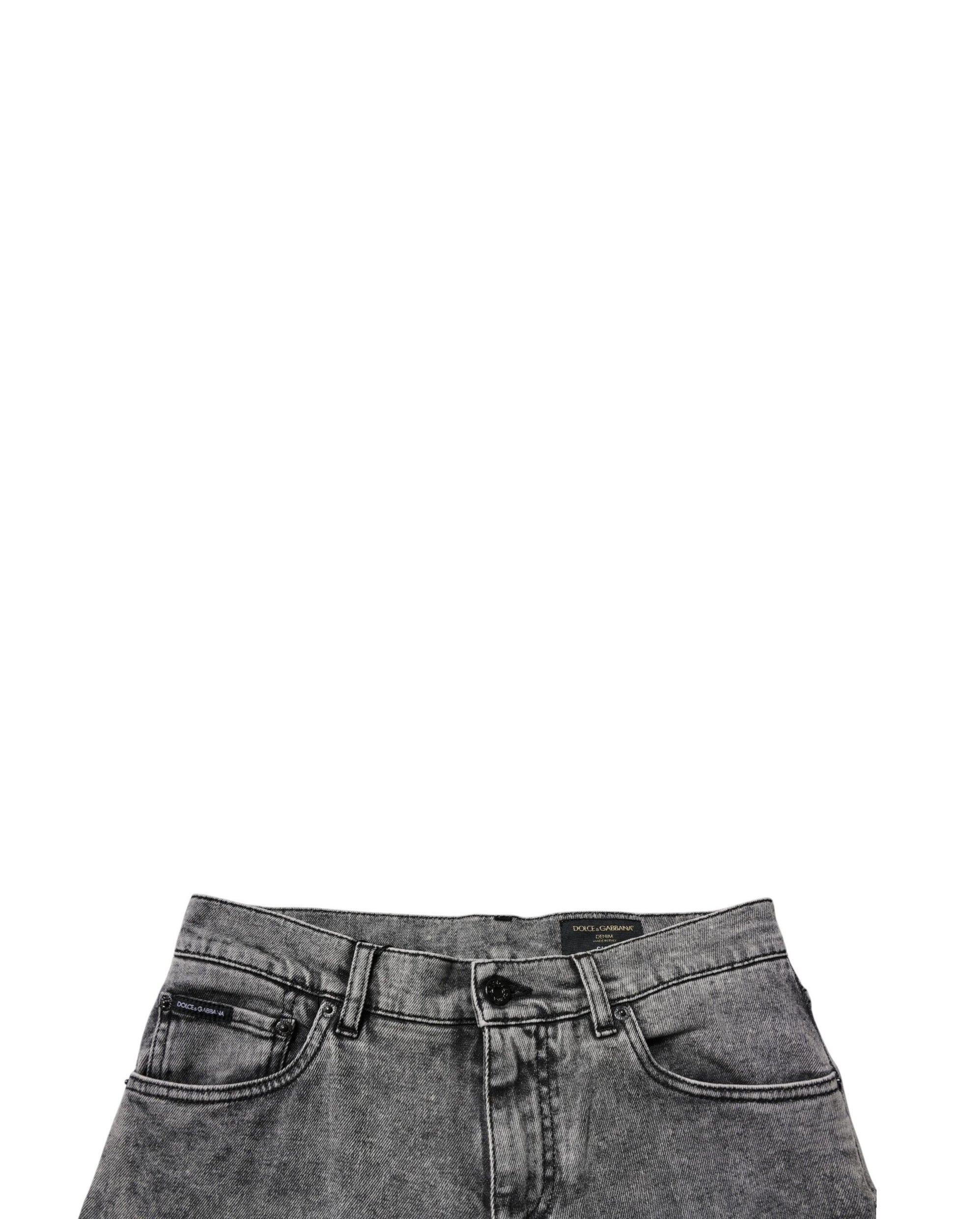 Jean en jean slim Dolce & Gabbana gris foncé en coton lavé