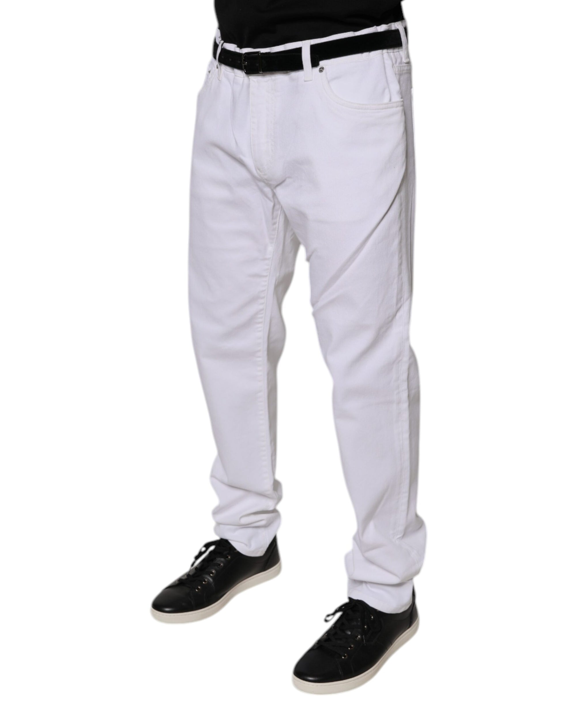 Dolce & Gabbana White Skinny Jeans for Men detail view