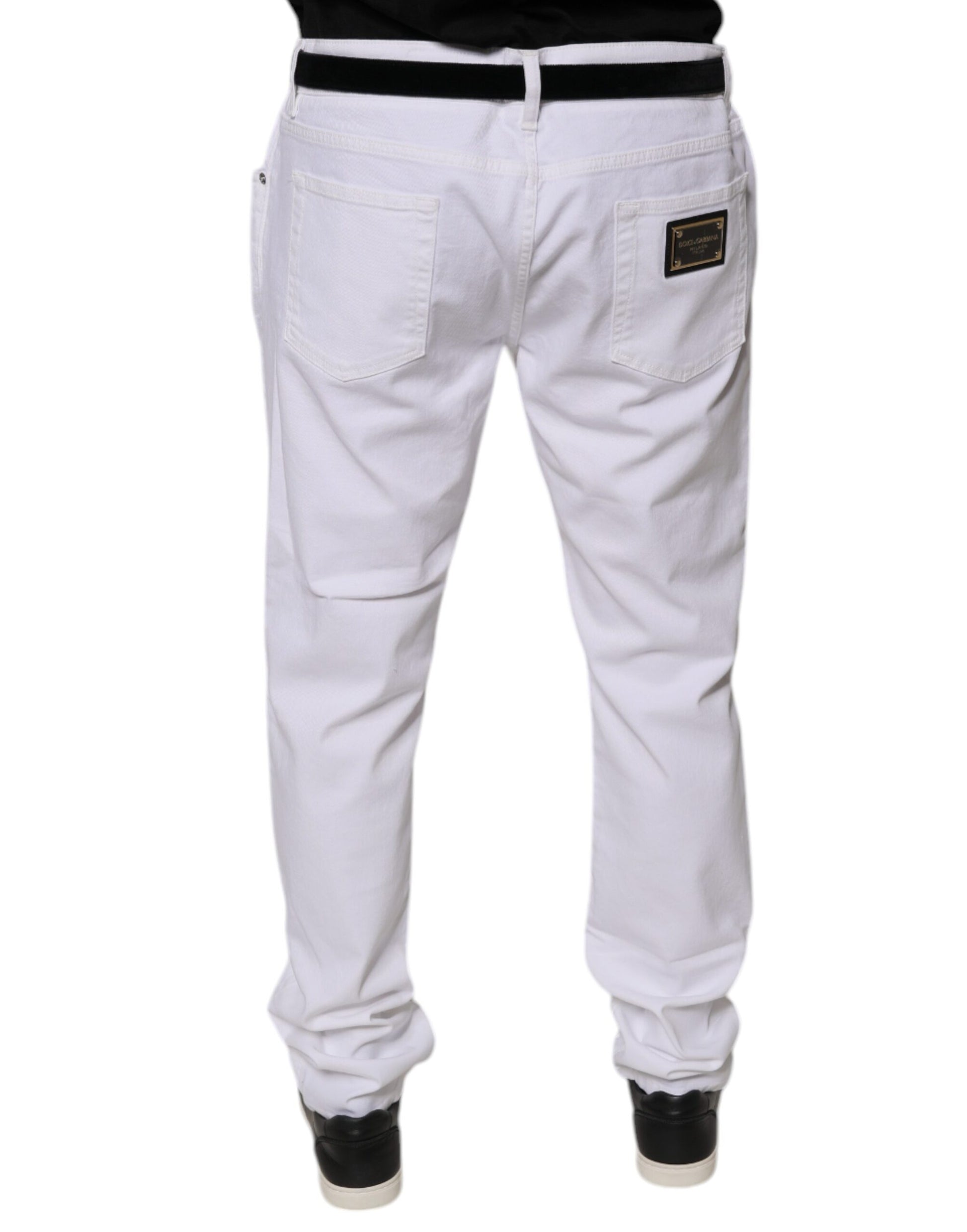 Dolce & Gabbana White Skinny Jeans for Men side view