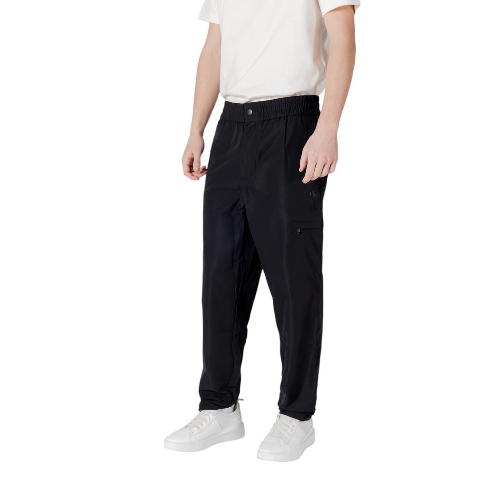 Pantalon décontracté en polyester noir Calvin Klein Jeans