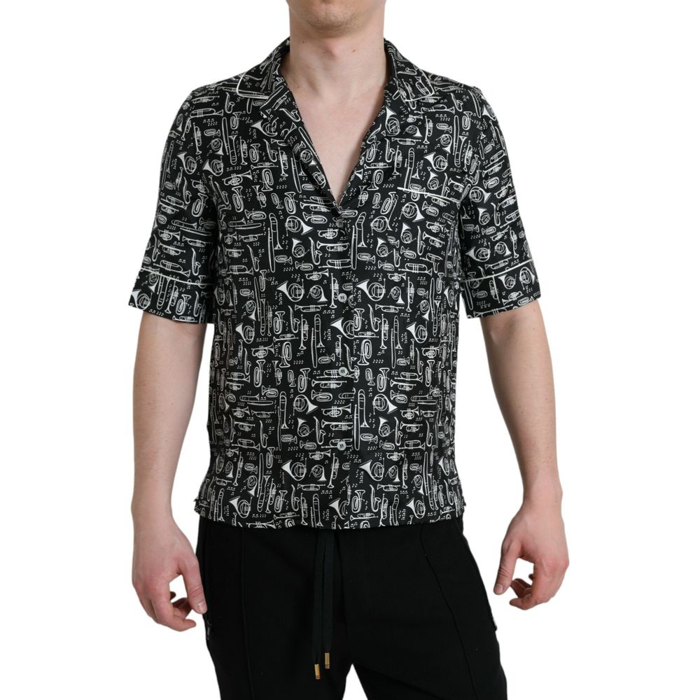 Chemise Dolce & Gabbana à manches courtes en soie noire