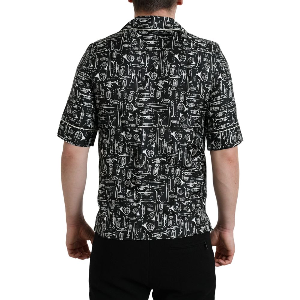 Chemise Dolce & Gabbana à manches courtes en soie noire