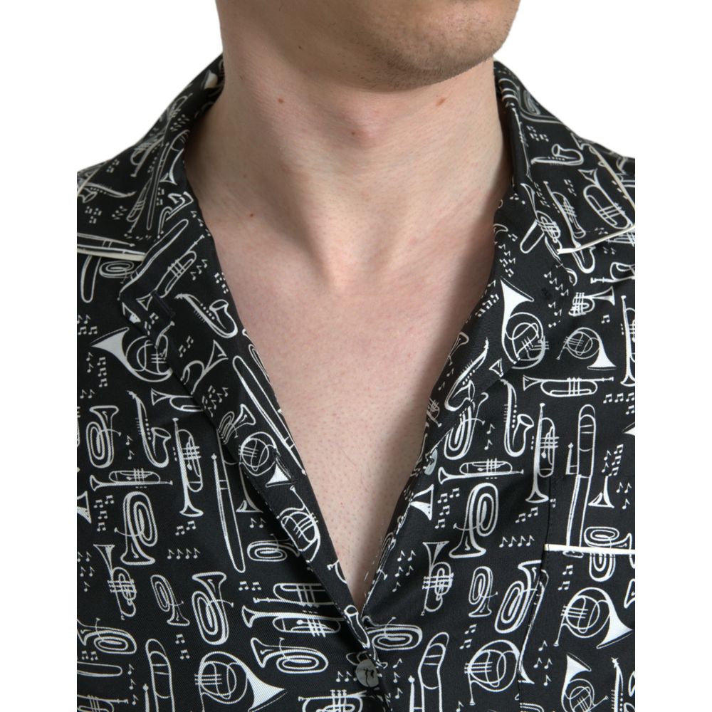 Chemise Dolce & Gabbana à manches courtes en soie noire