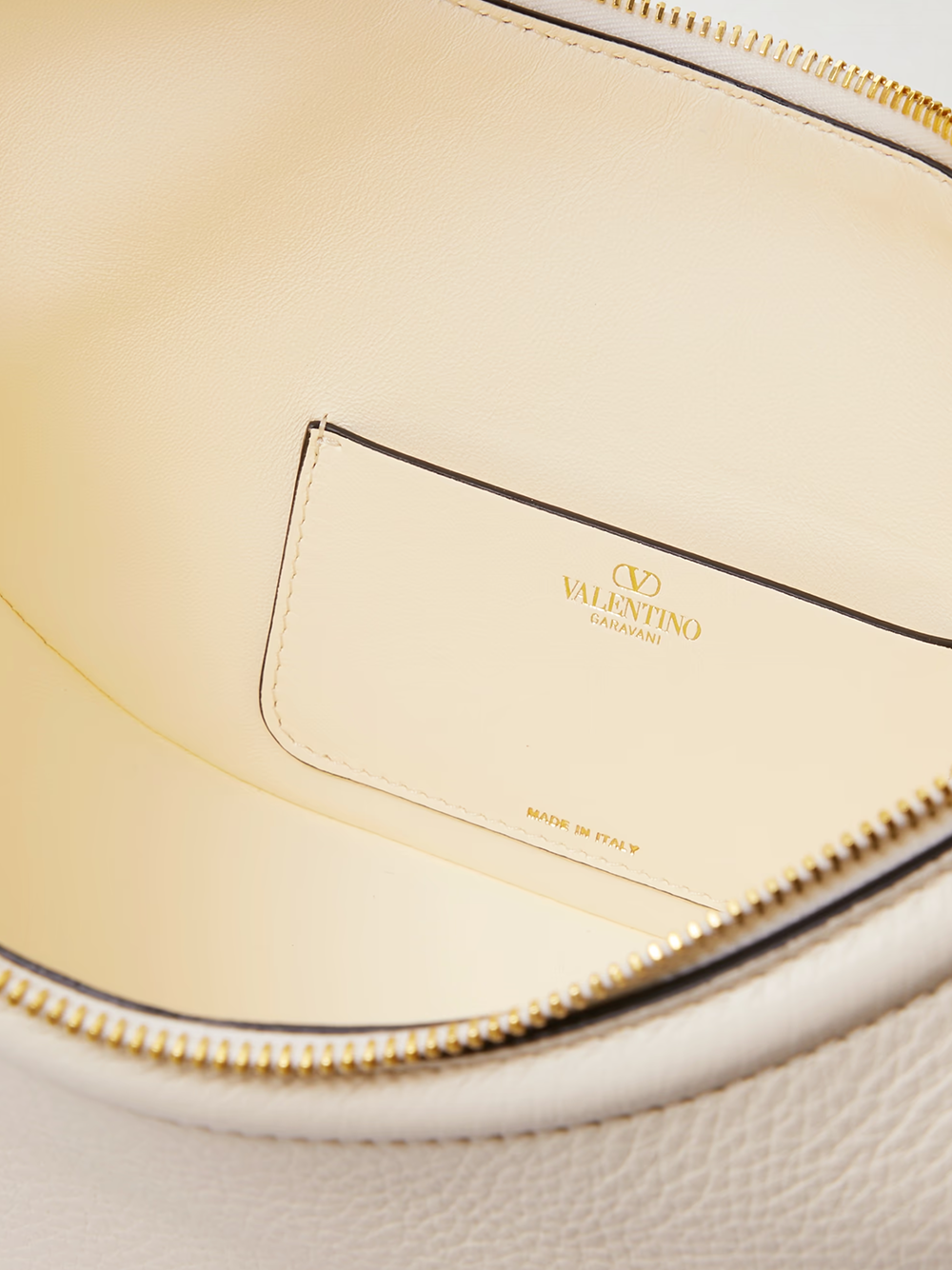 Sac à bandoulière Valentino Garavani petit hobo en cuir ivoire Vlogo